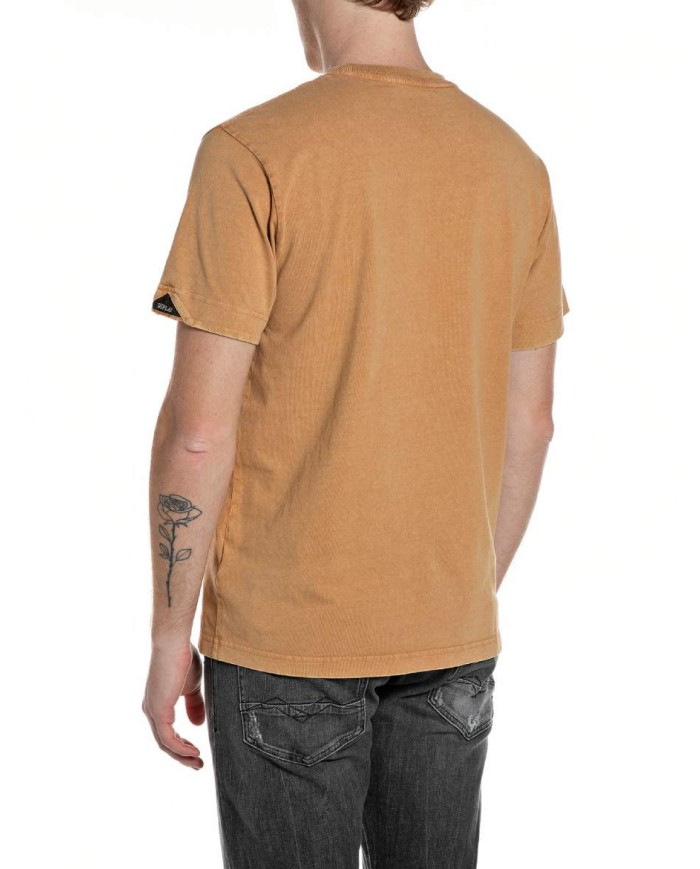 REPLAY MAGLIETTA IN JERSEY CON RICAMO SUL COLLO