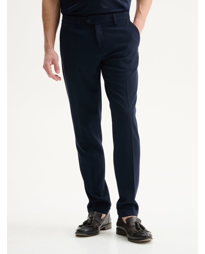 QB24 PANTALONI SLIM FIT DA COMPLETO CON TEXTURE