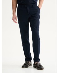 QB24 PANTALONI SLIM FIT DA COMPLETO CON TEXTURE