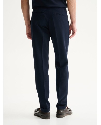 QB24 PANTALONI SLIM FIT DA COMPLETO CON TEXTURE