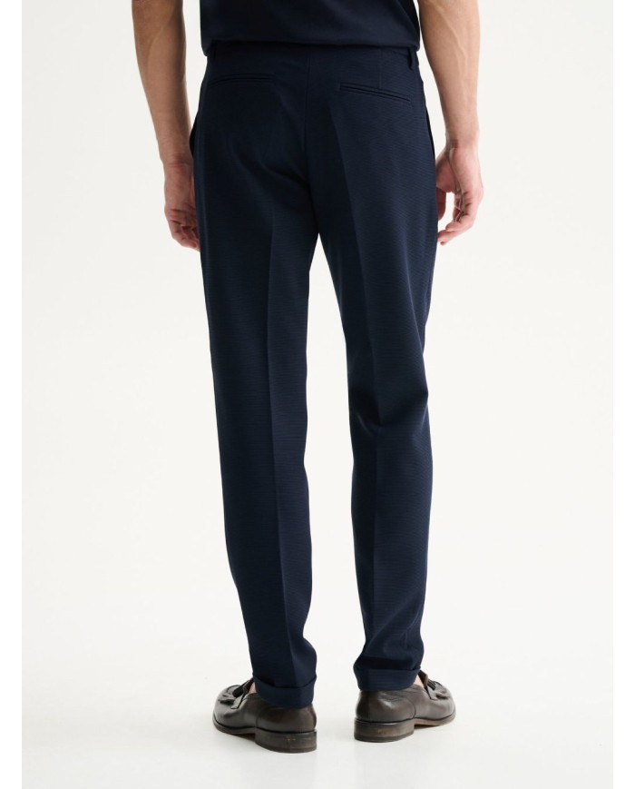 QB24 PANTALONI SLIM FIT DA COMPLETO CON TEXTURE