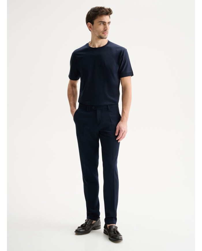 QB24 PANTALONI SLIM FIT DA COMPLETO CON TEXTURE