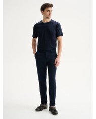 QB24 PANTALONI SLIM FIT DA COMPLETO CON TEXTURE