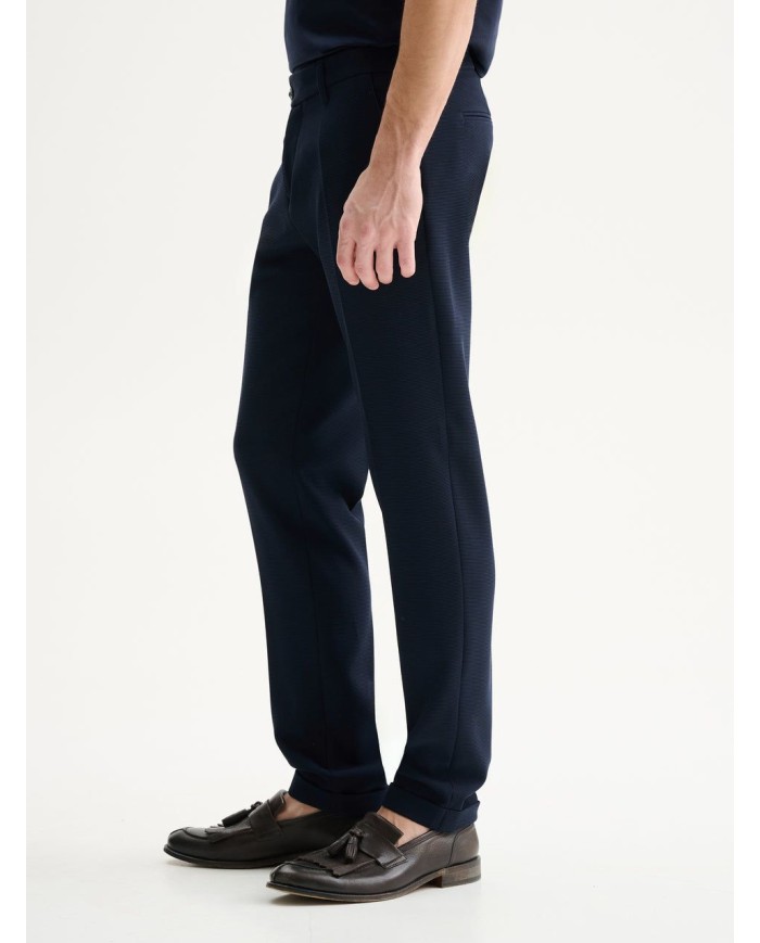 QB24 PANTALONI SLIM FIT DA COMPLETO CON TEXTURE