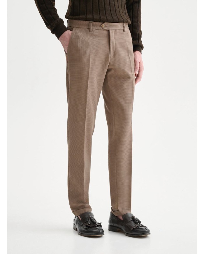 QB24 PANTALONI SLIM FIT DA COMPLETO CON TEXTURE