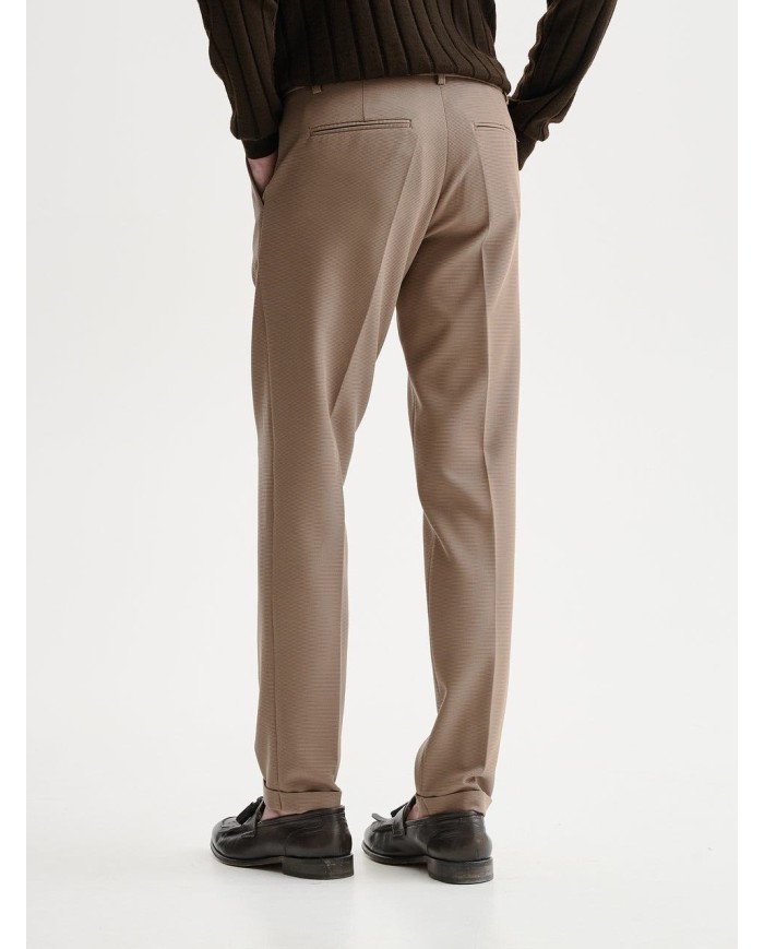 QB24 PANTALONI SLIM FIT DA COMPLETO CON TEXTURE