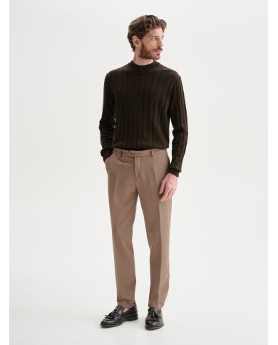 QB24 PANTALONI SLIM FIT DA COMPLETO CON TEXTURE