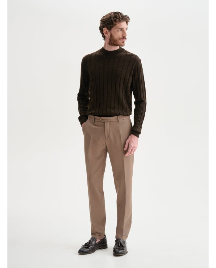 QB24 PANTALONI SLIM FIT DA COMPLETO CON TEXTURE