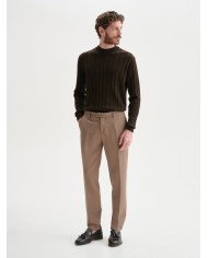 QB24 PANTALONI SLIM FIT DA COMPLETO CON TEXTURE