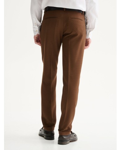 QB24 PANTALONI SLIM FIT DA COMPLETO CON TEXTURE