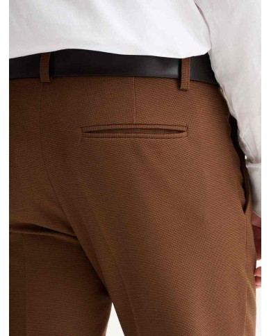 QB24 PANTALONI SLIM FIT DA COMPLETO CON TEXTURE