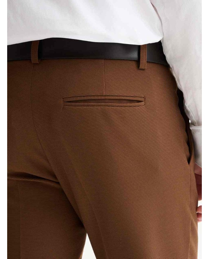 QB24 PANTALONI SLIM FIT DA COMPLETO CON TEXTURE