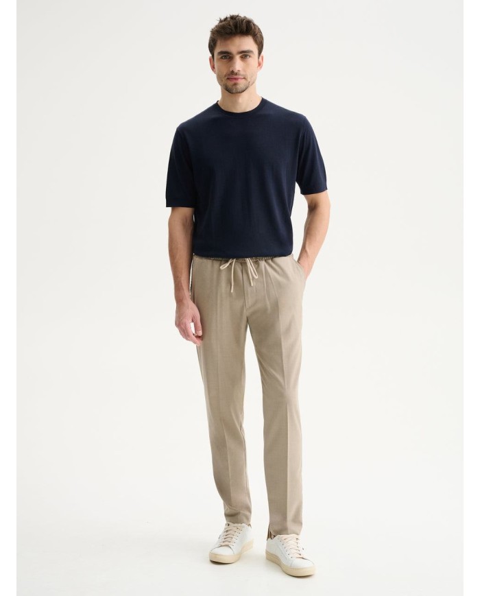 QB24 PANTALONI JOGGER REGULAR FIT CON COULISSE IN POLIVISCOSA