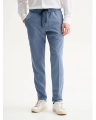 QB24 PANTALONI JOGGER REGULAR FIT CON COULISSE IN POLIVISCOSA