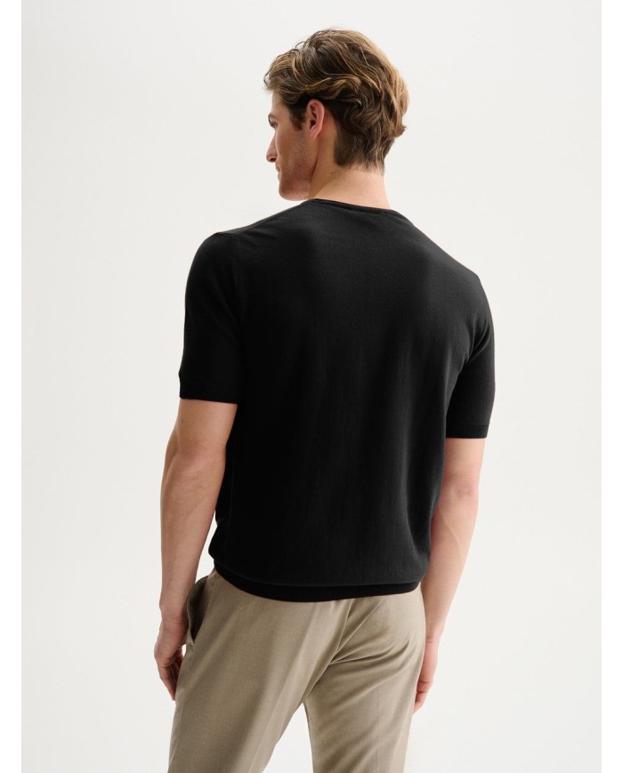 QB24 MAGLIETTA GIROCOLLO IN COTONE CREPE