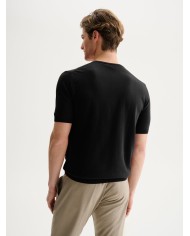 QB24 MAGLIETTA GIROCOLLO IN COTONE CREPE