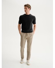 QB24 MAGLIETTA GIROCOLLO IN COTONE CREPE