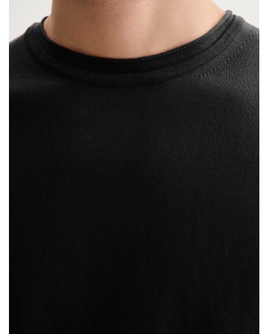 QB24 MAGLIETTA GIROCOLLO IN COTONE CREPE