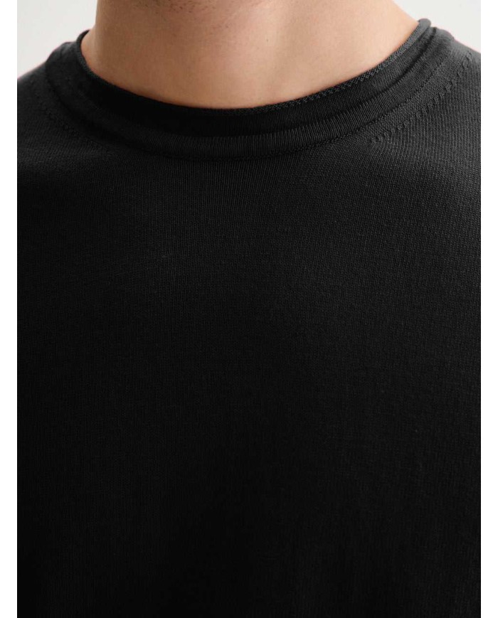 QB24 MAGLIETTA GIROCOLLO IN COTONE CREPE