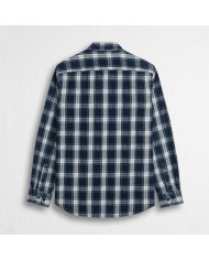 MCS CAMICIA IN COTONE A QUADRI INDIGO