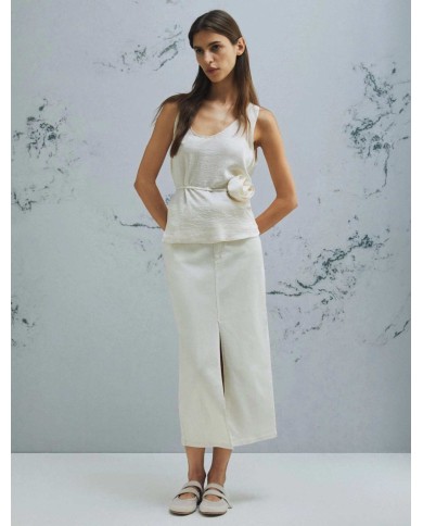 MARELLA TOP CON FIORE ABBINATO