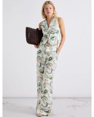 MARELLA GILET IN LINO STAMPATO