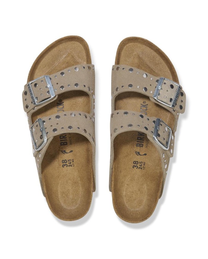 BIRKENSTOCK SANDALI DONNA ARIZONA RIVET IN PELLE SCAMOSCIATA