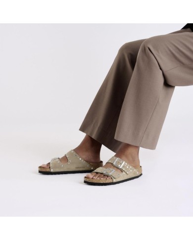 BIRKENSTOCK SANDALI DONNA ARIZONA RIVET IN PELLE SCAMOSCIATA