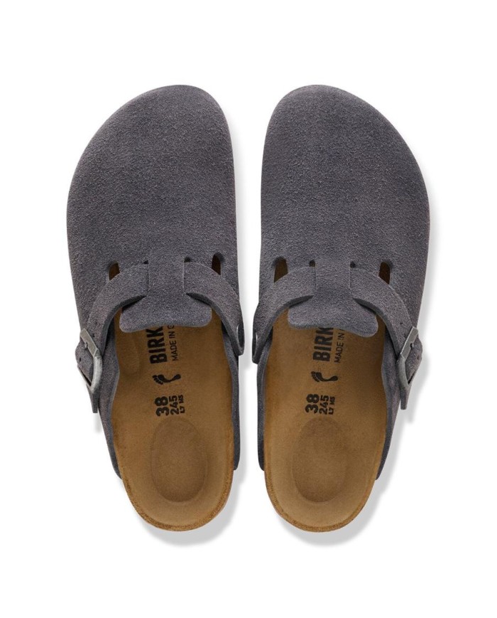 BIRKENSTOCK SANDALI UOMO BOSTON IN PELLE SCAMOSCIATA