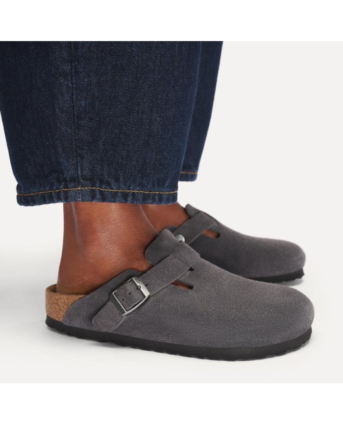 BIRKENSTOCK SANDALI UOMO BOSTON IN PELLE SCAMOSCIATA