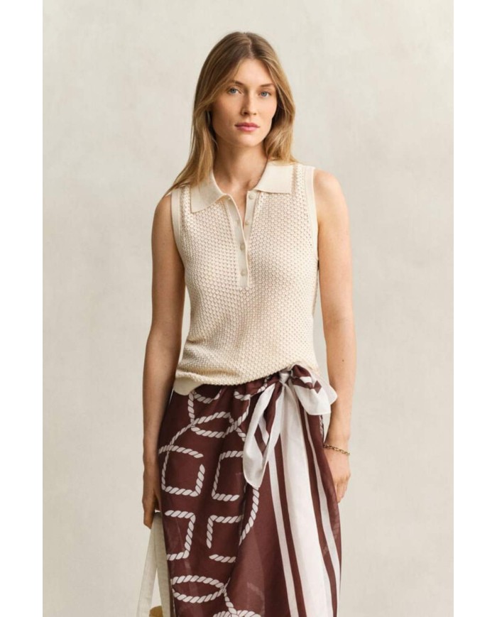 GANT POLO IN PIZZO SMANICATO