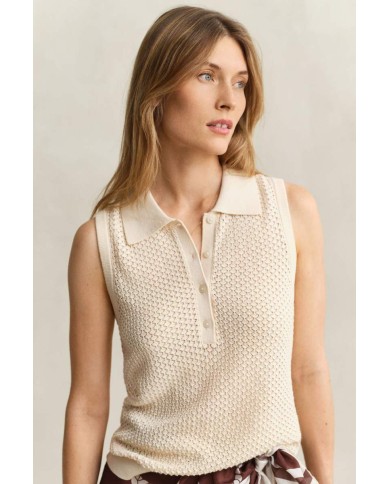GANT POLO IN PIZZO SMANICATO