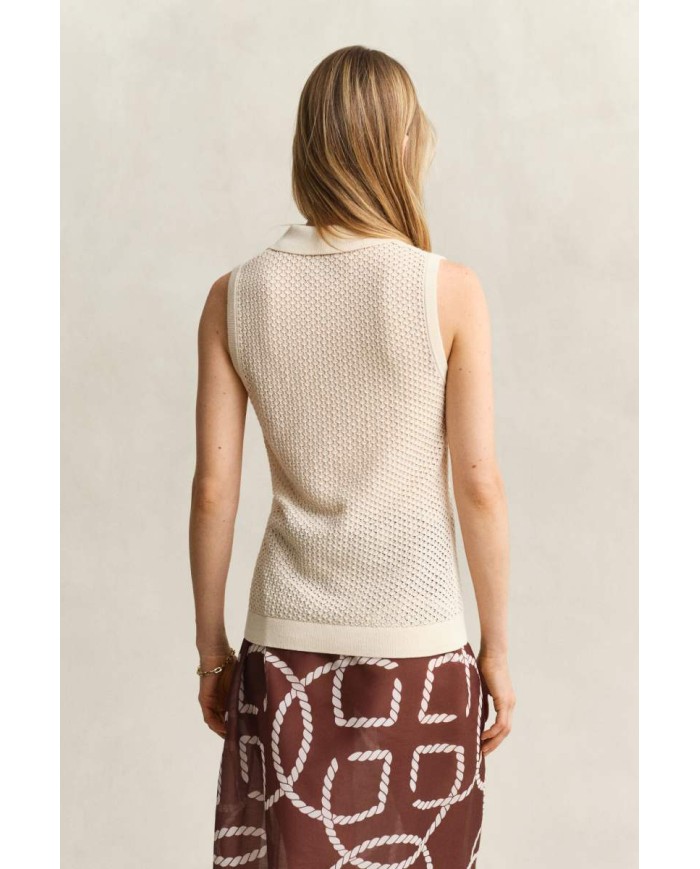 GANT POLO IN PIZZO SMANICATO