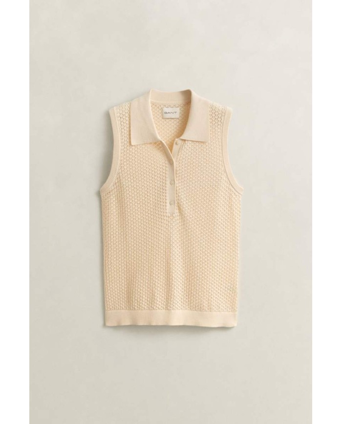 GANT POLO IN PIZZO SMANICATO