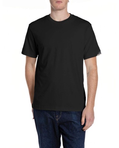 REPLAY MAGLIETTA IN JERSEY CON RICAMO SUL COLLO