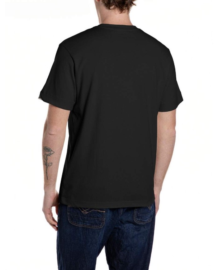 REPLAY MAGLIETTA IN JERSEY CON RICAMO SUL COLLO