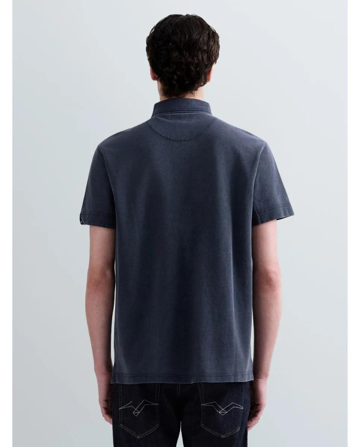 REPLAY POLO IN PIQUET DI COTONE CON RICAMO