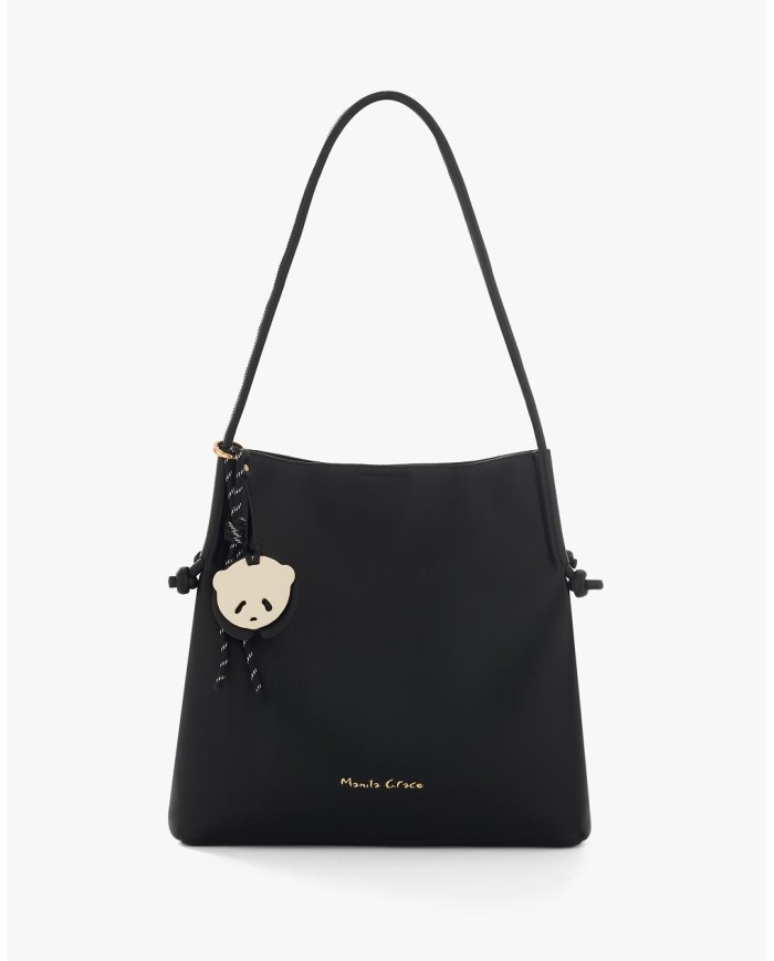 MANILA GRACE BORSA TOTE ECOPELLE LISCIA CHARM PANDA