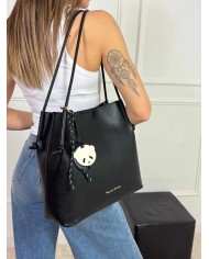 MANILA GRACE BORSA TOTE ECOPELLE LISCIA CHARM PANDA