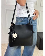 MANILA GRACE BORSA TOTE ECOPELLE LISCIA CHARM PANDA