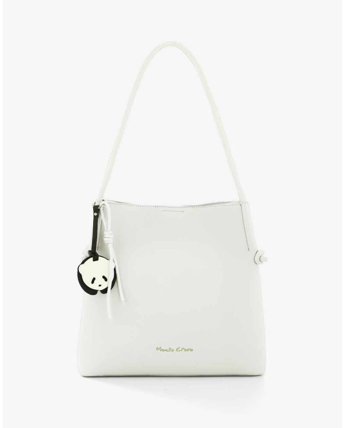 MANILA GRACE BORSA TOTE ECOPELLE LISCIA CHARM PANDA