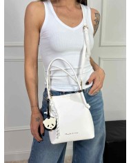 MANILA GRACE BORSA TOTE PICCOLA ECOPELLE CHARM PANDA