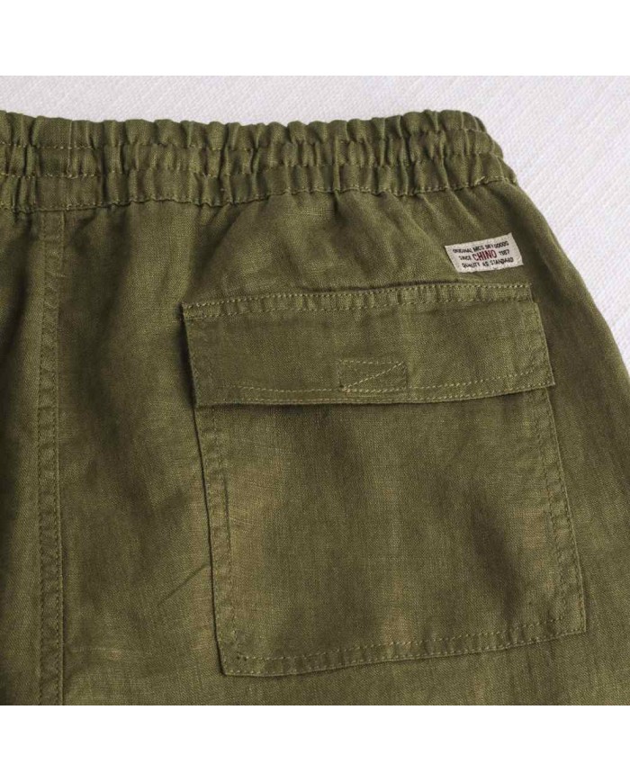 MCS PANTALONI JOGGERS ESTIVI IN LINO