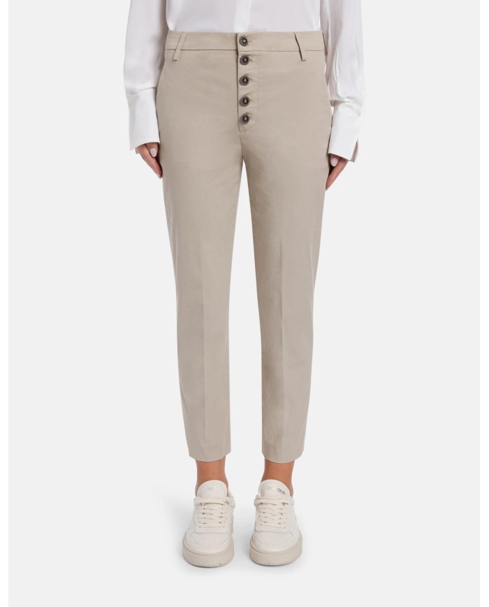 DONDUP PANTALONI NIMA LOOSE IN GABARDINA LEGGERA