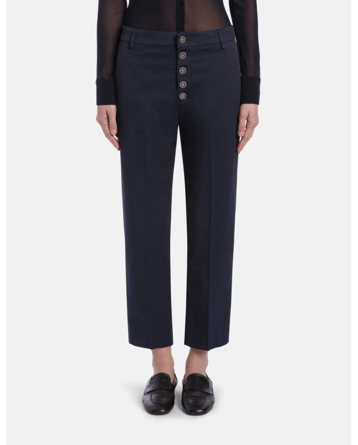 DONDUP PANTALONI NIMA LOOSE IN GABARDINA LEGGERA
