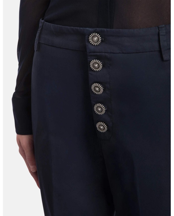DONDUP PANTALONI NIMA LOOSE IN GABARDINA LEGGERA