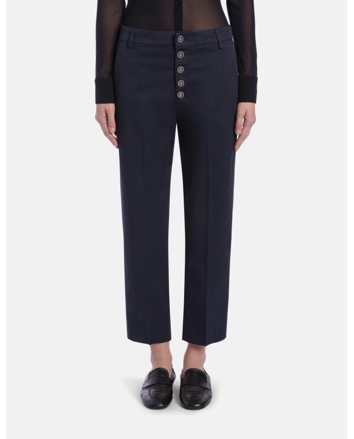 DONDUP PANTALONI NIMA LOOSE IN GABARDINA LEGGERA