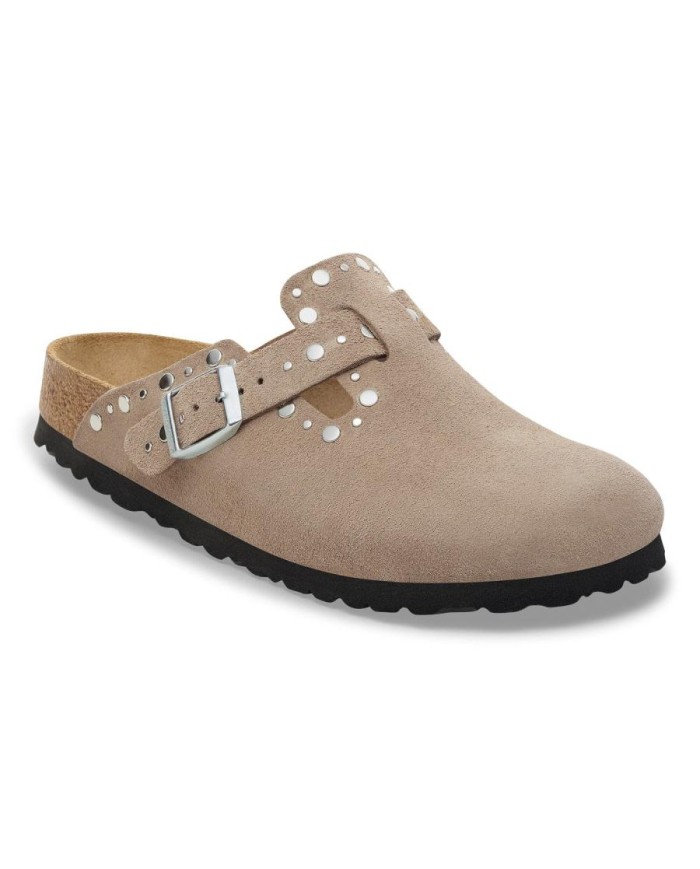 BIRKENSTOCK SANDALI DONNA BOSTON RIVETS IN PELLE SCAMOSCIATA