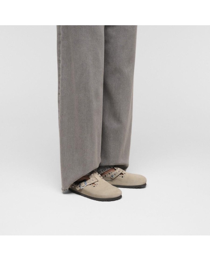 BIRKENSTOCK SANDALI DONNA BOSTON RIVETS IN PELLE SCAMOSCIATA