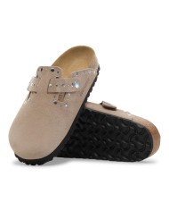 BIRKENSTOCK SANDALI DONNA BOSTON RIVETS IN PELLE SCAMOSCIATA